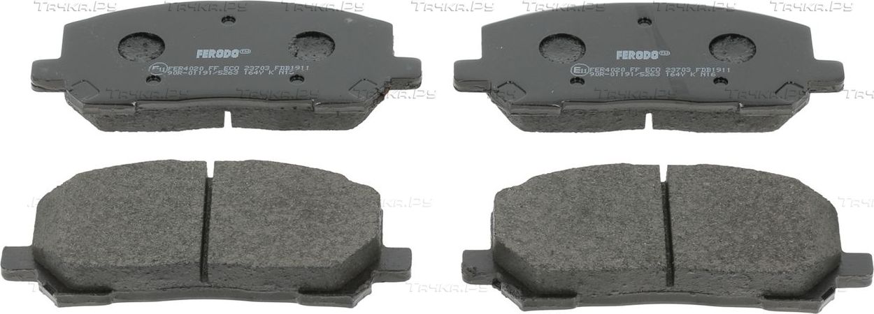Тормозные колодки Ferodo Premier Eco Friction передние для Toyota Highlander I (U20) 2000-2007. Артикул FDB1911