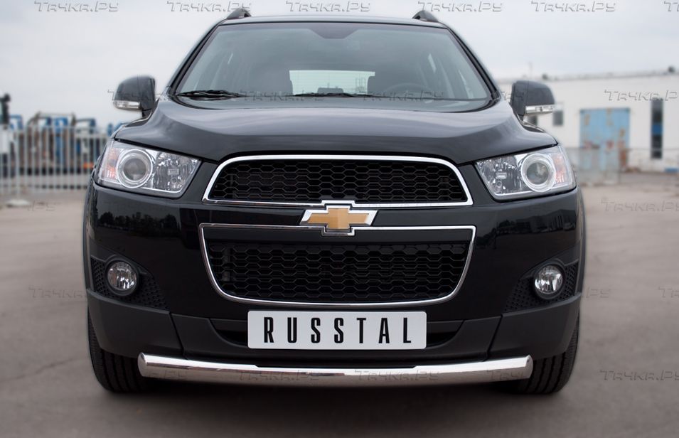Защита RusStal переднего бампера d76 (дуга) для Chevrolet Captiva 2012-2013. Артикул CHCZ-000823