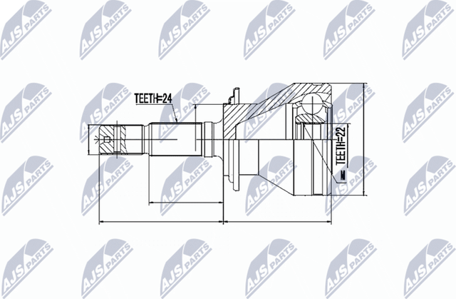 Шрус наружный (граната) NTY для Toyota Rush I 2006-2016. Артикул NPZ-DA-013