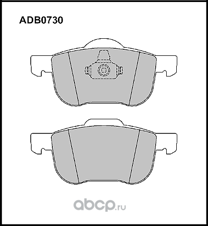 Колодки тормозные дисковые | перед | (Allied Nippon). Артикул ADB0730