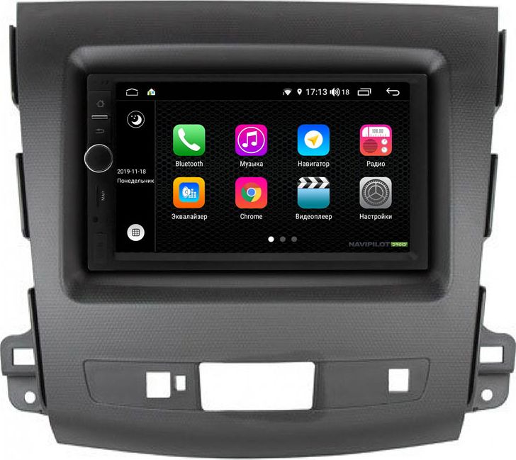 Установочный комплект: головное устройство NaviPilot 2DIN с экраном 7" Android 9, DSP, аппаратные кнопки, энкодер для Citroen C-Crosser 2007-2013. Артикул NPD9L-WR-837-07 C-Crosser