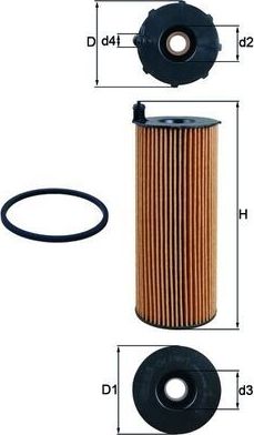 Масляный фильтр Mahle-Knecht. Артикул OX 196/1D