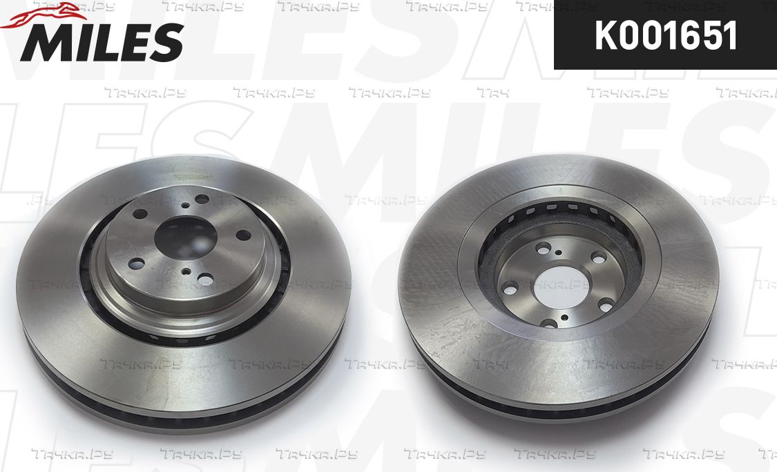Тормозной диск Miles передний для Toyota RAV4 IV (CA40) 2012-2019. Артикул K001651