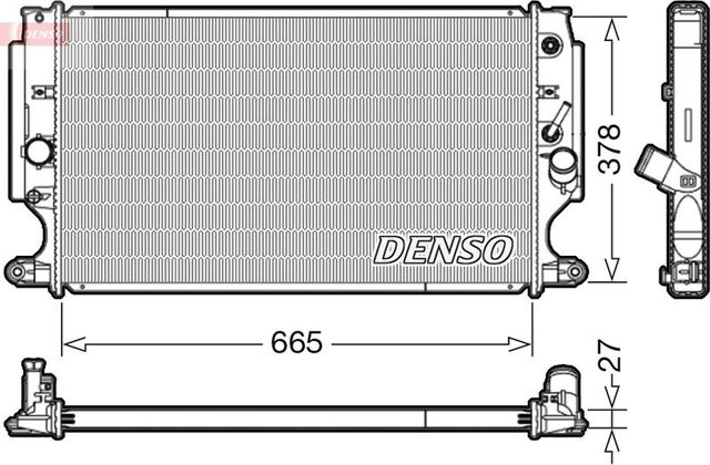 Радиатор охлаждения двигателя Denso для Toyota Avensis III 2008-2018. Артикул DRM50088