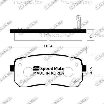 Тормозные колодки SpeedMate задние для Kia Carnival II 2006-2014. Артикул SM-BPK034