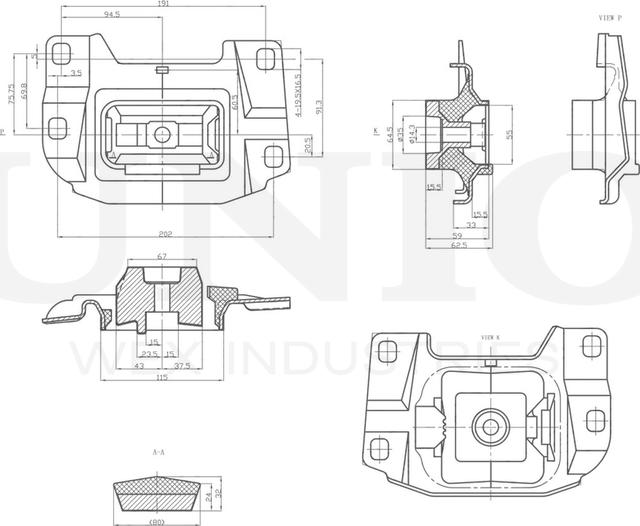 Опора двигателя (Unio). Артикул RMP-15077