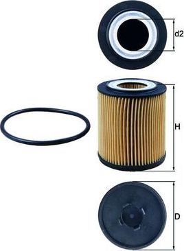 Масляный фильтр Mahle для Cadillac CTS I 2003-2007. Артикул OX 182D