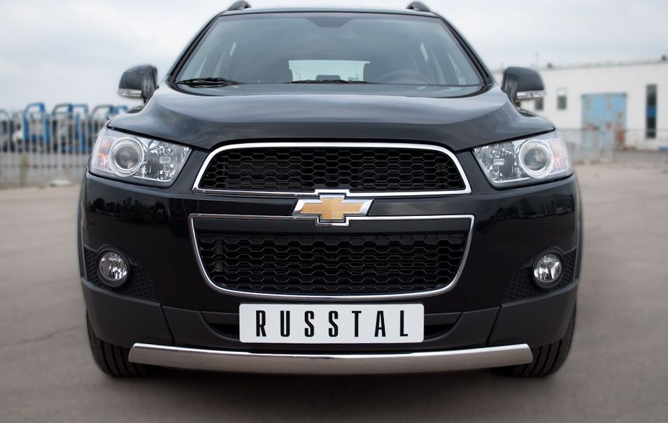 Защита RusStal переднего бампера 75х42 овал для Chevrolet Captiva 2012-2013. Артикул CHCZ-000826
