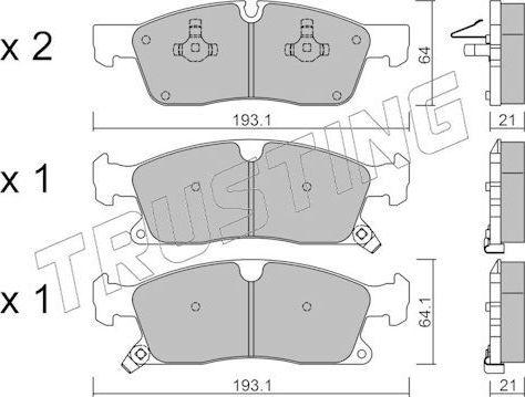 Тормозные колодки Trusting для Jeep Grand Cherokee IV (WK2) 2010-2026. Артикул 942.2
