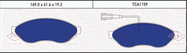 Колодки тормозные PSA/FIAT JUMPER/BOXER/DUCATO 06- перед. (Tatsumi). Артикул TCA1159