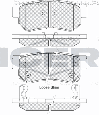 Тормозные колодки Icer задние для Kia Sportage II 2004-2010. Артикул 181645