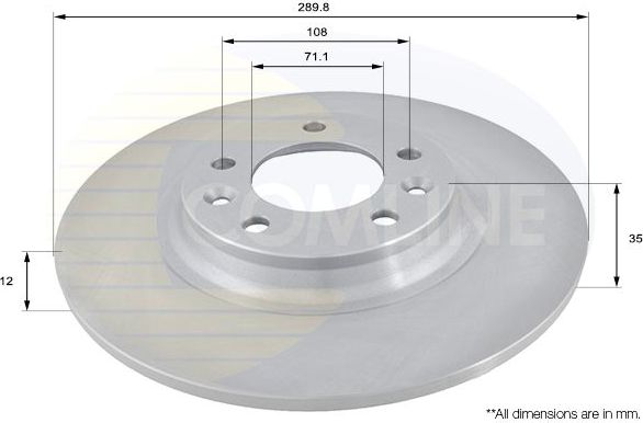 Тормозной диск Comline COATED. Артикул ADC1551