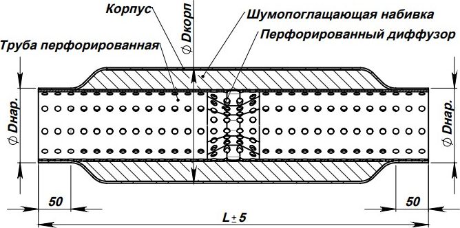 Глушитель Trialli. Артикул ESM 60550d