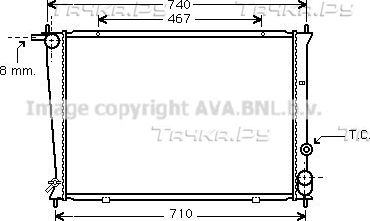 Радиатор охлаждения двигателя AVA. Артикул HYA2049
