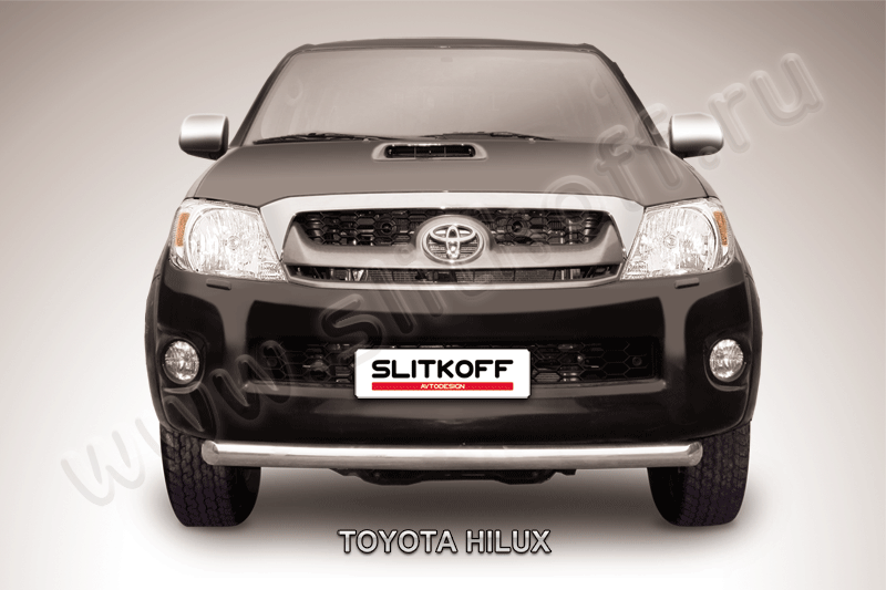Защита Slitkoff переднего бампера d57 радиусная для Toyota Hilux VII 2011-2015. Артикул THL11-002