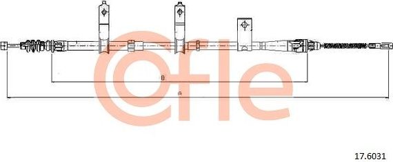 Трос ручника (тросик ручного тормоза) Cofle. Артикул 92.17.6031