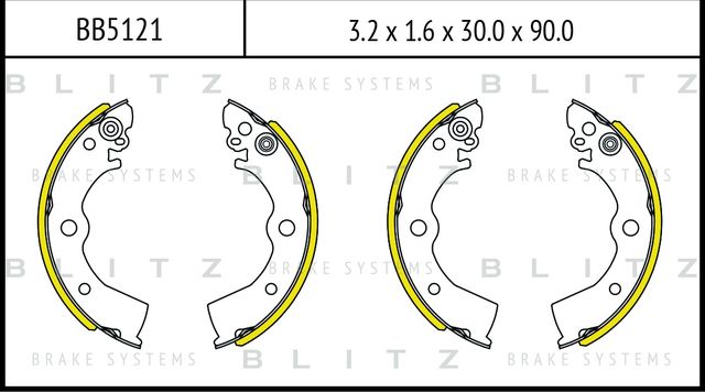 Колодки тормозные барабанные (Blitz). Артикул BB5121