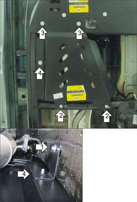 Защита Мотодор для глушителя Volkswagen Amarok I 2010-2016. Артикул 12718