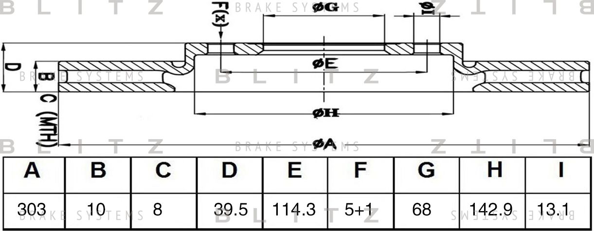 Диск тормозной зад. (Blitz). Артикул BS0476