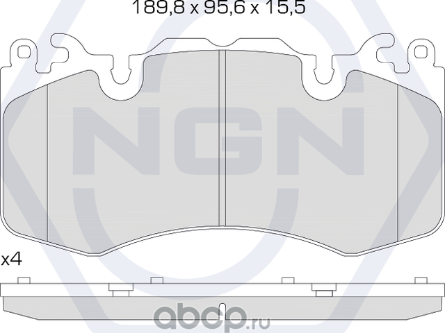 Колодки тормозные керамические, передние (NGN). Артикул 3502050