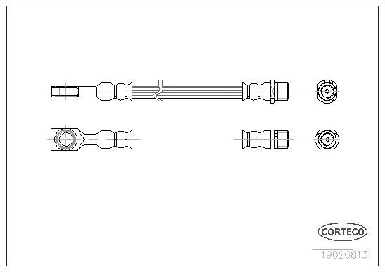 Тормозной шланг Corteco задний задний для Opel Astra H 2006-2014. Артикул 19026813