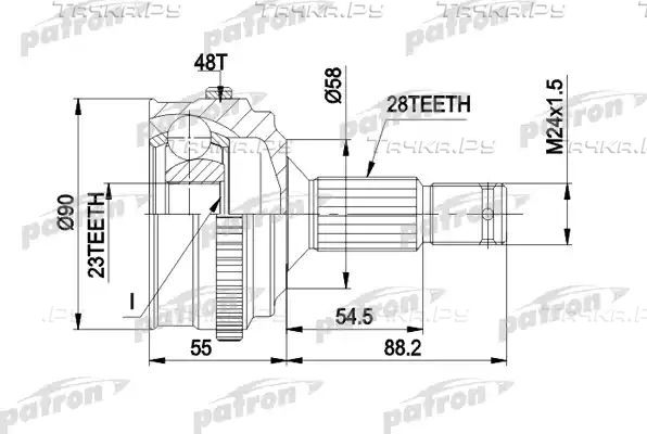 Шрус наружный (граната) Patron. Артикул PCV1179