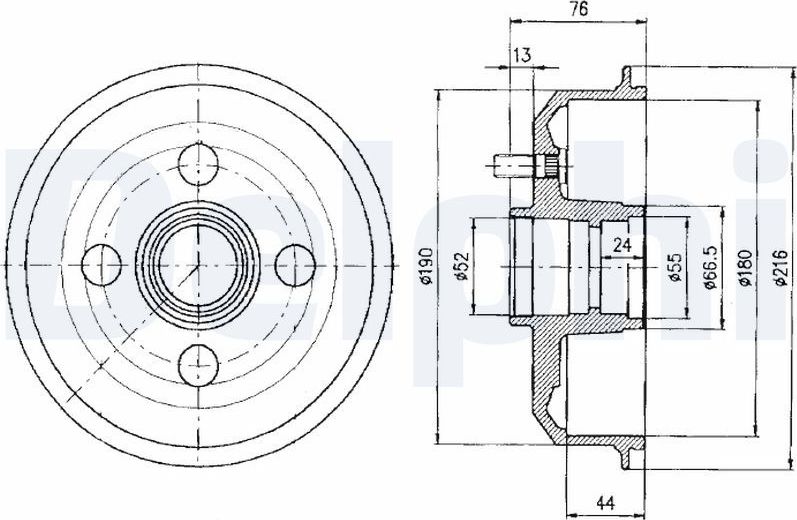 Тормозной барабан Delphi. Артикул BF329