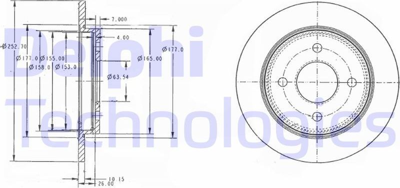 Тормозной диск Delphi. Артикул BG3054C