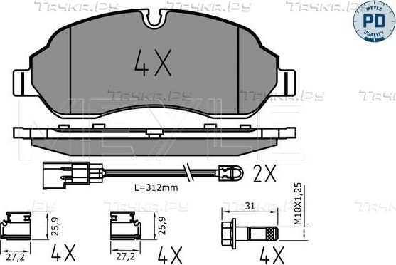Тормозные колодки Meyle PD передние для Ford Transit VIII 2013-2026. Артикул 025 220 3417/PD