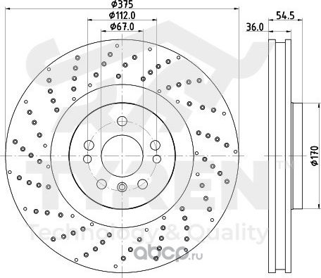 Тормозной диск (Tyren). Артикул TYR1119571