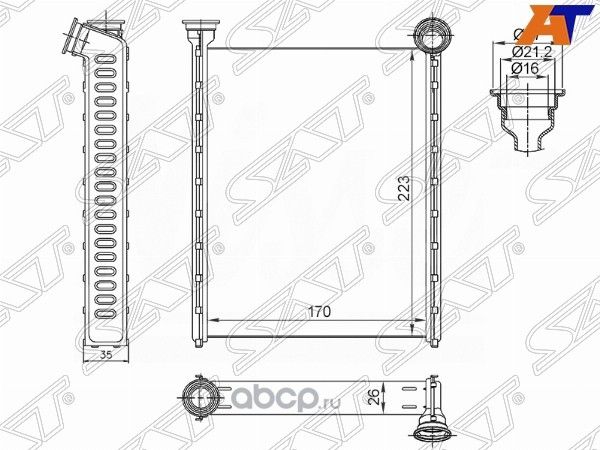 Радиатор отопителя салона PEUGEOT 308 07-09RCZ 10-15CITROEN C3 PICASSO 09- (SAT). Артикул ST870001