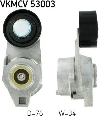 Натяжной ролик (натяжитель) приводного клинового зубчатого ремня SKF для Volvo  FH16 1993-2002. Артикул VKMCV 53003