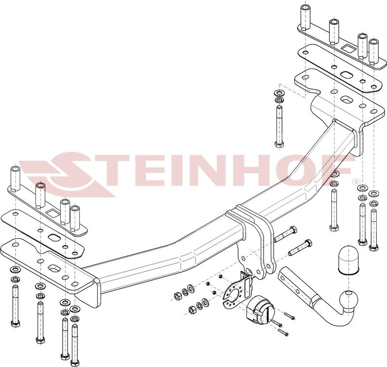 Фаркоп Steinhof для Land Rover Discovery Sport L550 (с запасным колесом в багажнике) 2014-2019. Артикул L-122