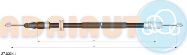 Трос ручника (тросик ручного тормоза) Adriauto задний правый/левый для Mercedes-Benz M-Класс II (W164) 2005-2011. Артикул 27.0234.1