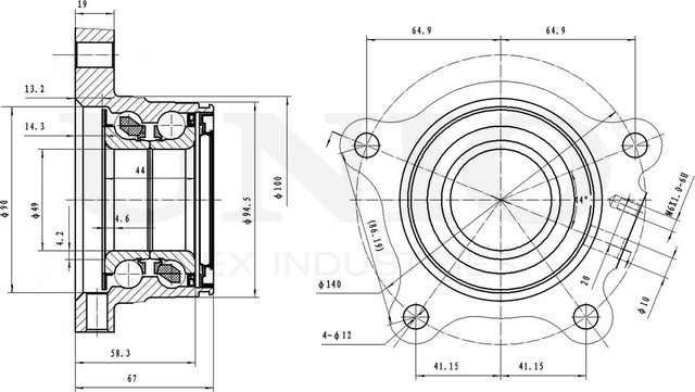 Ступица колеса с интегрированным подшипником (Unio). Артикул HUB-20290