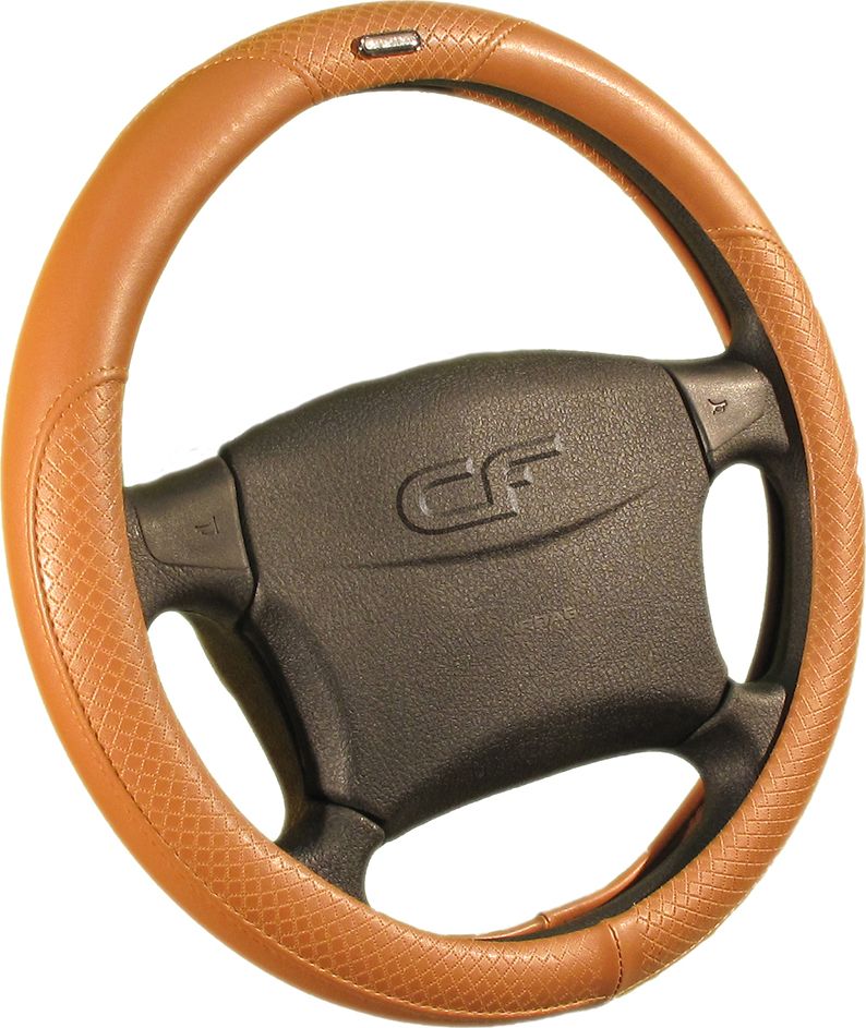 Оплётка на руль CarFashion Neuron (размер M, искусственная кожа, цвет ОРАНЖЕВЫЙ). Артикул 31050