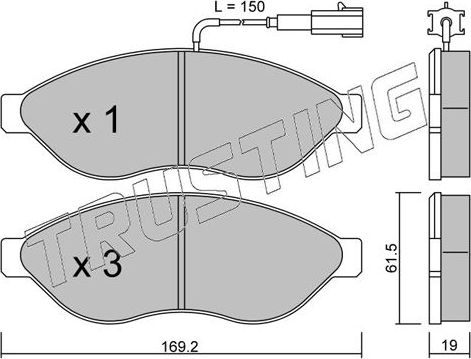 Тормозные колодки Trusting передние для Fiat Ducato III 2006-2011. Артикул 724.0
