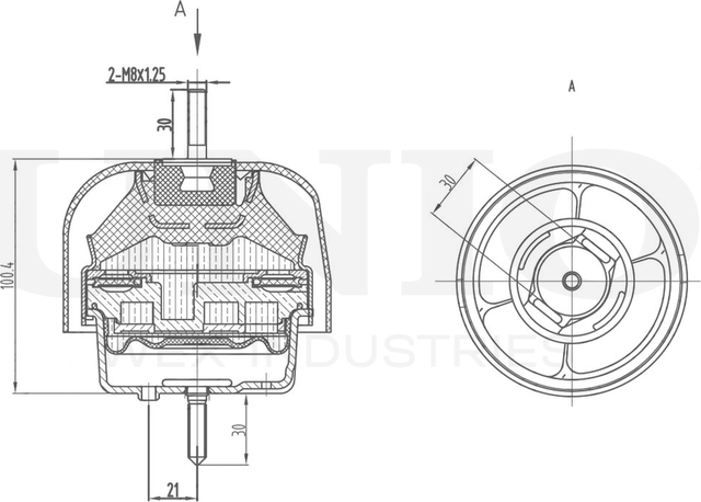 Опора двигателя (Unio). Артикул RMP-15008