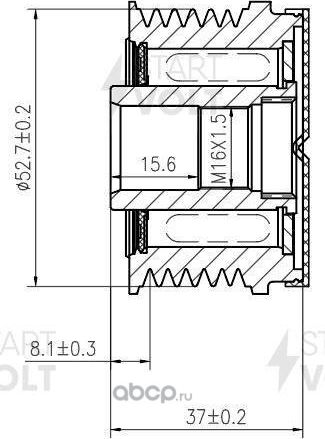 Муфта генератора обгонная StartVOLT. Артикул SGP 1408