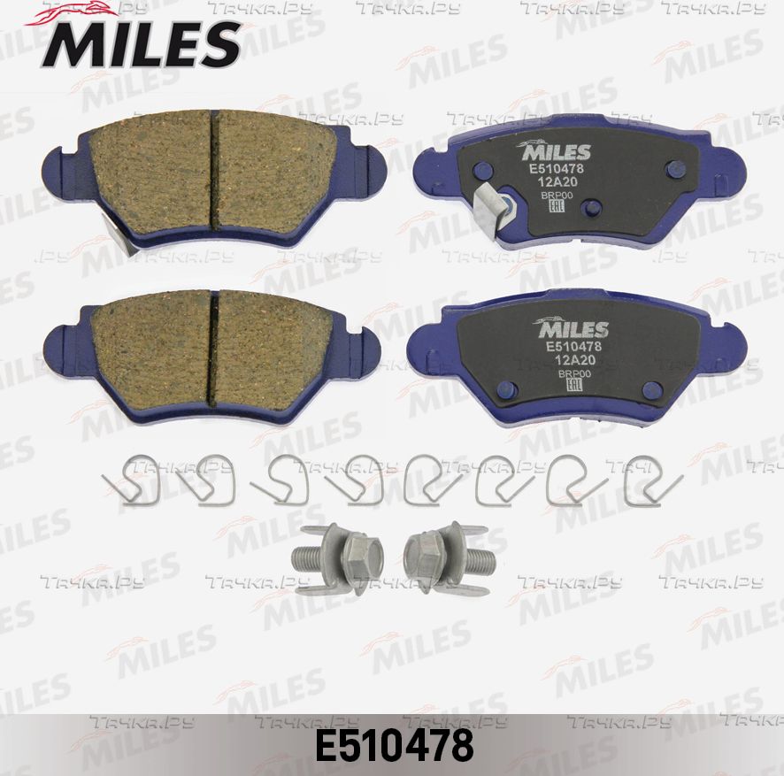 Тормозные колодки Miles (Керамика) задние для Opel Corsa C 2000-2009. Артикул E510478