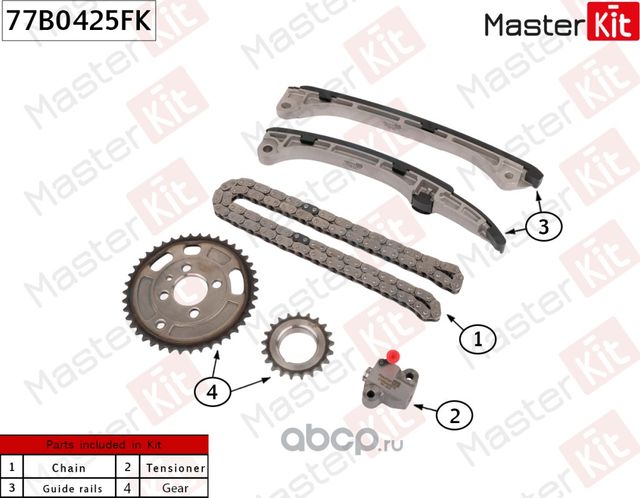 77B0425FK Комплект цепи ГРМ TOYOTA/LEXUS 1AD-FTV/2AD-FTV (2013-) (Master KIT). Артикул 77b0425fk