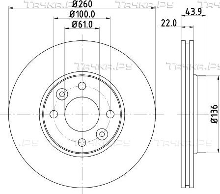 Тормозной диск Nisshinbo передний для Nissan Note I 2006-2012. Артикул ND2030K
