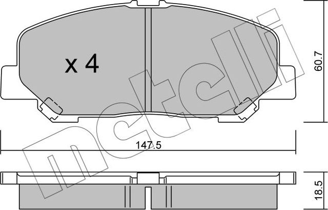 Тормозные колодки Metelli. Артикул 22-0905-0