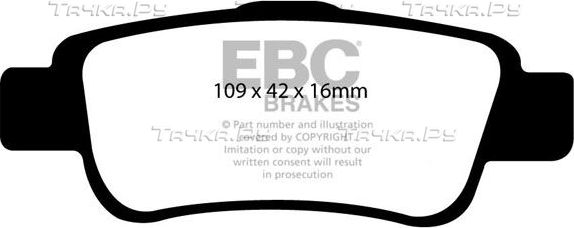 Тормозные колодки EBC Brakes задние для Honda CR-V III 2006-2012. Артикул DP1952