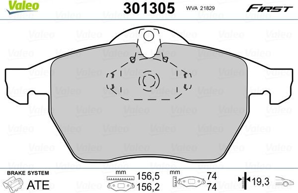 Тормозные колодки Valeo First. Артикул 301305