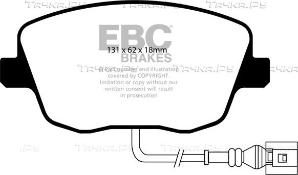 Тормозные колодки EBC Brakes передние для Skoda Fabia II 2007-2014. Артикул DP21479