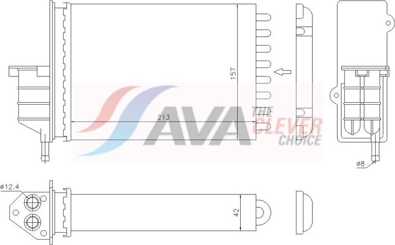 Радиатор отопителя (печки) AVA. Артикул FTA6259