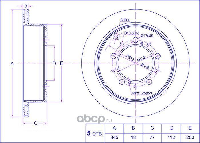 Диск тормозной (TI-Guar). Артикул TG4243160290