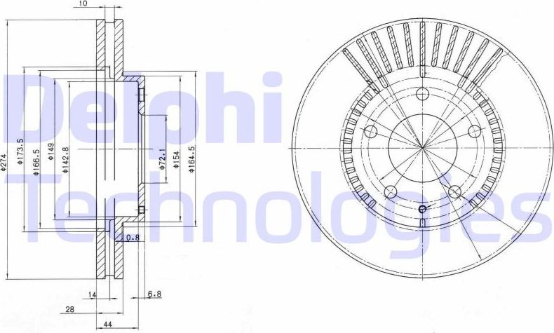 Тормозной диск Delphi. Артикул BG3232