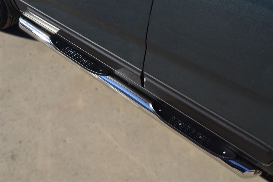 Защита RusStal порогов труба d76 с накладкой (вариант 1) для Kia Sorento II рестайлинг 2012-2026. Артикул KIT-0012691